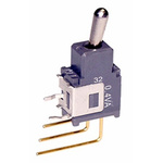 NKK Switches Toggle Switch, Through Hole Mount, On-On, SPDT, PC Terminal Terminal, 28V ac/dc