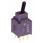 NKK Switches Toggle Switch, Through Hole Mount, On-On, DPDT, PC Terminal Terminal, 28V ac/dc