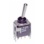 NKK Switches Toggle Switch, PCB Mount, On-On, SPDT, Through Hole Terminal, 28V ac/dc
