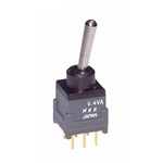 NKK Switches Toggle Switch, PCB Mount, On-Off-On, DPDT, Through Hole Terminal, 28V ac/dc