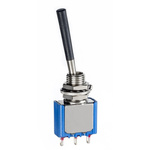 APEM Toggle Switch, Panel Mount, (On)-Off-(On), SPDT, Solder Lug Terminal, 30 V dc, 125V ac