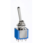 APEM Toggle Switch, Panel Mount, On-(On), DPDT, Solder Lug Terminal, 30 V dc, 125V ac