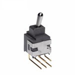 NKK Switches Toggle Switch, Through Hole Mount, On-On-On, DPDT, PC Terminal Terminal, 28V ac/dc