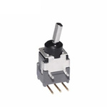 NKK Switches Toggle Switch, PCB Mount, On-(On), SPDT, Through Hole Terminal, 28V ac/dc