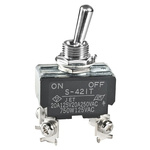 NKK Switches Toggle Switch, Panel Mount, On-Off, DPST, Screw Terminal, 250V ac
