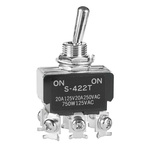 NKK Switches Toggle Switch, Panel Mount, On-On, DPDT, Screw Terminal, 250V ac