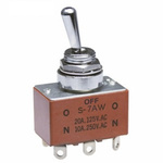 NKK Switches Toggle Switch, Panel Mount, On-Off-On, DPDT, Solder Terminal, 125V ac
