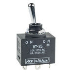 NKK Switches Toggle Switch, Panel Mount, On-(On), DPDT, Solder Terminal, 250V ac