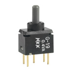 NKK Switches Toggle Switch, Through Hole Mount, On-Off-(On), SPDT, PC Terminal Terminal, 28V ac/dc