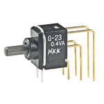 NKK Switches Toggle Switch, Through Hole Mount, On-Off-On, DPDT, PC Terminal Terminal, 28V ac/dc