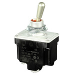 Honeywell Toggle Switch, Bushing Mount, (On)-Off, DPST, Screw Terminal, 125V ac