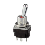 Honeywell Toggle Switch, Panel Mount, On-Off-On, SPDT, Solder Terminal, 28V dc