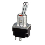 Honeywell Toggle Switch, Panel Mount, On-Off, SPST, Solder Terminal, 28V dc