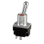 Honeywell Toggle Switch, Panel Mount, On-Off, DPST, Solder Terminal, 28V dc