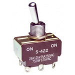 NKK Switches Toggle Switch, Panel Mount, On-On, DPDT, Solder Terminal, 125V ac