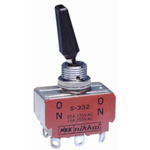 NKK Switches Toggle Switch, Panel Mount, On-(On), DPDT, Tab Terminal, 30 V dc, 125V ac
