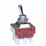 NKK Switches Toggle Switch, Panel Mount, On-On, 3PDT, Quick Connect Terminal, 30 V dc, 125V ac