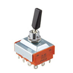 NKK Switches Toggle Switch, Panel Mount, On-On, 4PDT, Solder Lug Terminal, 30 V dc, 125V ac