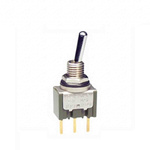 NKK Switches Toggle Switch, Panel Mount, On-Off-On, SPDT, PC Terminal Terminal, 28V ac/dc