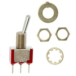 C & K Toggle Switch, PCB Mount, (On)-(On), SPDT, Solder Pin Terminal
