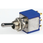 APEM Toggle Switch, Panel Mount, On-Off-On, DPDT, Solder Lug Terminal, 30V dc