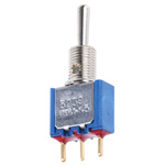 APEM Toggle Switch, PCB Mount, On-Off-(On), SPST, PC Terminal Terminal, 20V ac/dc