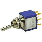APEM Toggle Switch, PCB Mount, (On)-Off-(On), DPST, PC Terminal Terminal, 20V ac/dc