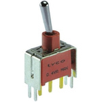 TE Connectivity Toggle Switch, PCB Mount, On-On, SPDT, Through Hole Terminal, 120 V ac, 28V dc