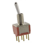 TE Connectivity Toggle Switch, PCB Mount, On-On, DPDT, Through Hole Terminal, 20V