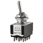 KNITTER-SWITCH Toggle Switch, Panel Mount, On-(On), 4PDT, Solder Terminal