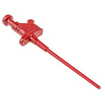 Hirschmann Test & Measurement 4A Red Grabber Clip, 60V dc Rating - 4.1mm Tip Size, 4mm Probe Socket Size