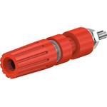 Staubli 35A, Red Binding Post With Brass Contacts and Nickel Plated - 4mm Hole Diameter