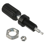 Cinch Connectors 15A, Black Binding Post With Brass Contacts and Silver Plated - 8.33mm Hole Diameter