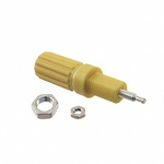 Cinch Connectors 15A, Yellow Binding Post With Brass Contacts and Silver Plated - 8.33mm Hole Diameter