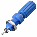 Cinch Connectors 15A, Blue Binding Post With Brass Contacts and Silver Plated - 8.33mm Hole Diameter