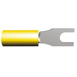 130496 | TE Connectivity, PIDG Insulated Crimp Spade Connector, 2.6mm² to 6.6mm², 12AWG to 10AWG, M4 Stud Size Nylon, Yellow