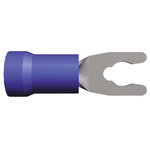 52955 | TE Connectivity, PLASTI-GRIP Insulated Crimp Spade Connector, 1mm² to 2.6mm², 16AWG to 14AWG, M3.5 Stud Size Vinyl, Blue