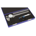 RS PRO Metric & Imperial Dial Caliper, Micrometer, Rule Measuring Set