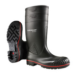 Acifort A442031 Black size 44 | Dunlop Acifort Black Steel Toe Capped Unisex Safety Boots, UK 9, EU 44