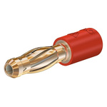 Staubli Red, Male to Female Test Connector Adapter With Brass contacts and Gold Plated - Socket Size: 2mm