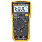 Fluke 117 Handheld Digital Multimeter, True RMS, 10A ac Max, 10A dc Max, 600V ac Max - RS Calibrated