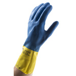 405399 | Mapa Spontex 405 Duomix Blue Latex, Neoprene Work Gloves, Size 9.5, Large, 20 Gloves