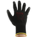 548409 | Mapa Spontex 548 Ultrane Black Polyurethane Coated Nylon Work Gloves, Size 9, Large, 24 Gloves