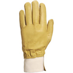 CBHV2 T09 | Delta Plus CBHV2 Beige Leather Work Gloves, Size 9, Large, 2 Gloves