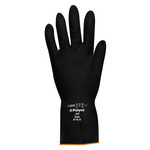 525 | BM Polyco Jet Black Black Rubber Coated Cotton Work Gloves, Size 7, Small, 12 Gloves