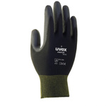 6024811 | Uvex Unipur 6639 Black Polyurethane Coated Polyamide Work Gloves, Size 11, XL, 2 Gloves