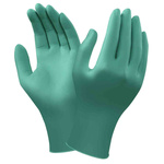 92-600/075 | Ansell TouchNTuff Green Nitrile Disposable Gloves size 7.5, Medium x 100 Powder-Free