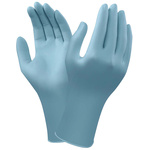 92-670/085 | Ansell TouchNTuff Blue Nitrile Disposable Gloves size 8.5, Large x 100 Powder-Free