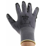 553 9.5 | Mapa Ultrane Black Nitrile Work Gloves, Size 9, Large, 2 Gloves