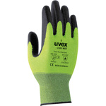 60492 10 | Uvex C500 WET Green High Performance Elastomer Coated Bamboo, Fibreglass, HPPE, Polyamide Work Gloves, Size 10, Large,